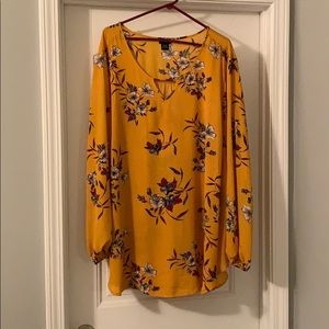 Torrid Mustard Floral Boho Tunic